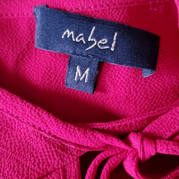 Wine Colored Long Sleeve Tie Top - Picture 7 of 7